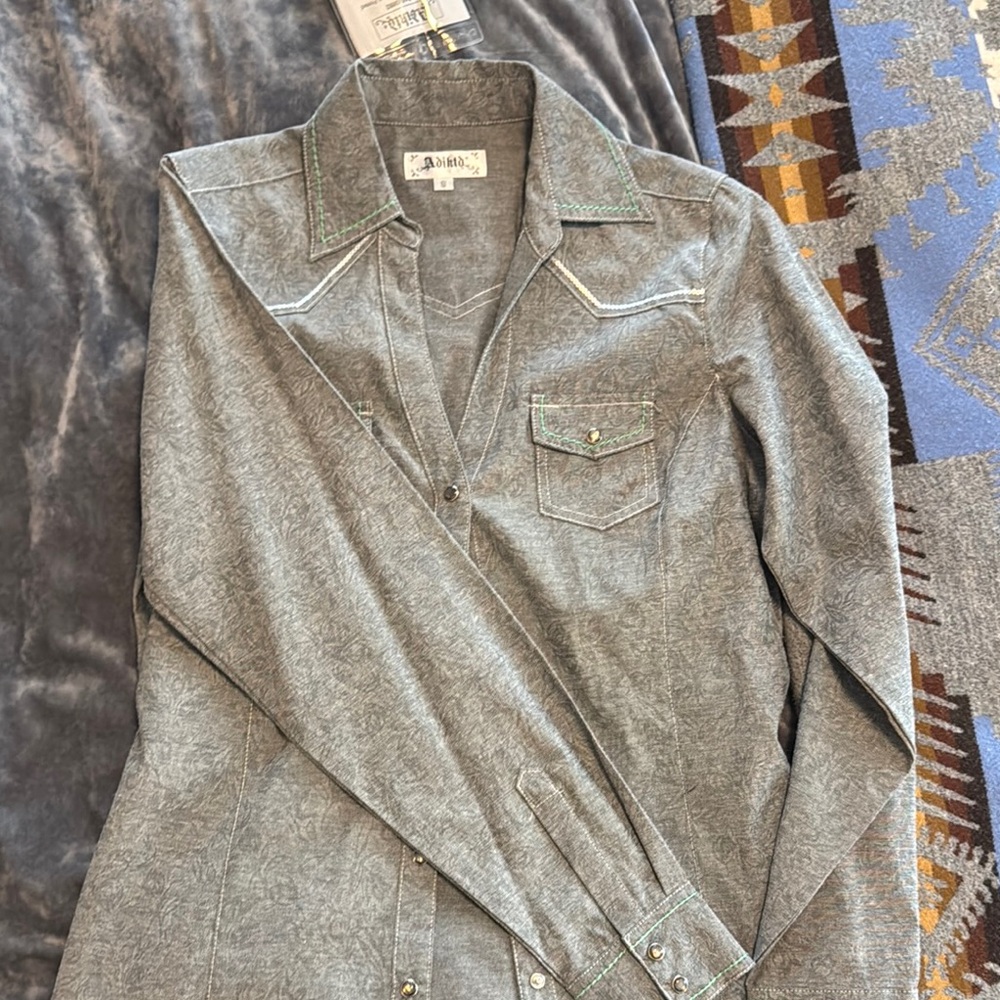 Adiktd Gray button down shirt